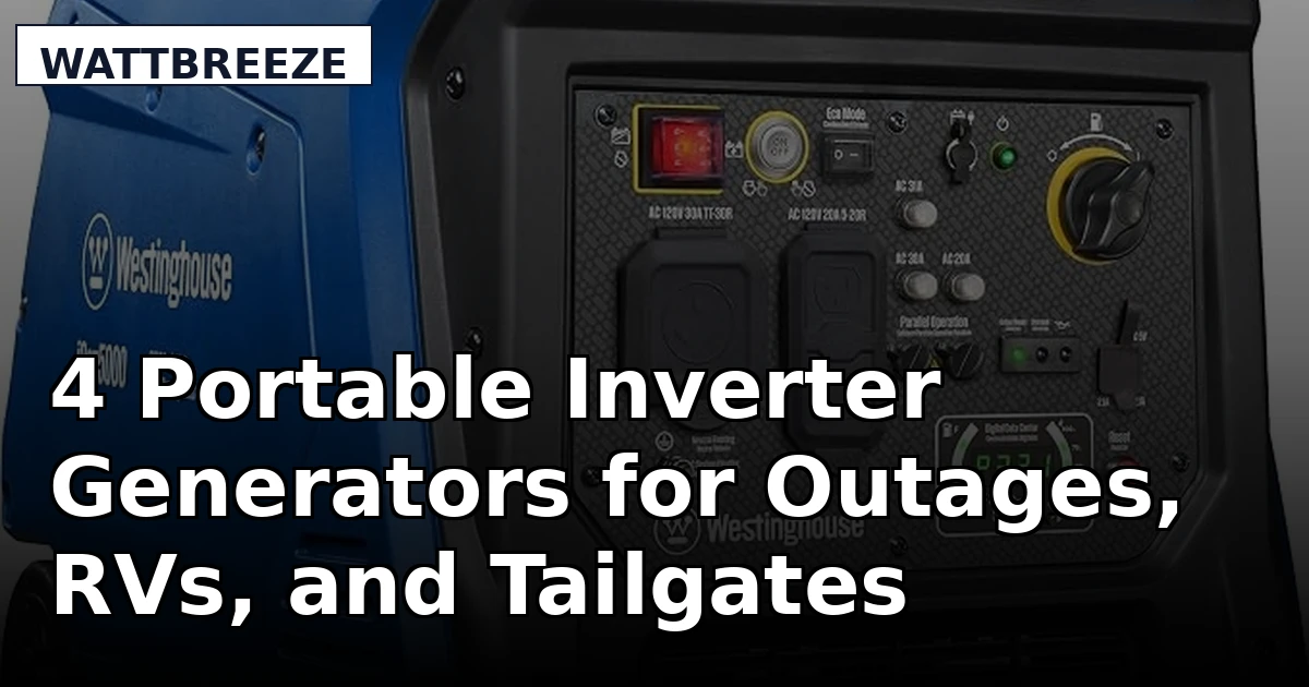 4 Portable Inverter Generators for Outages, RVs, and Tailgates