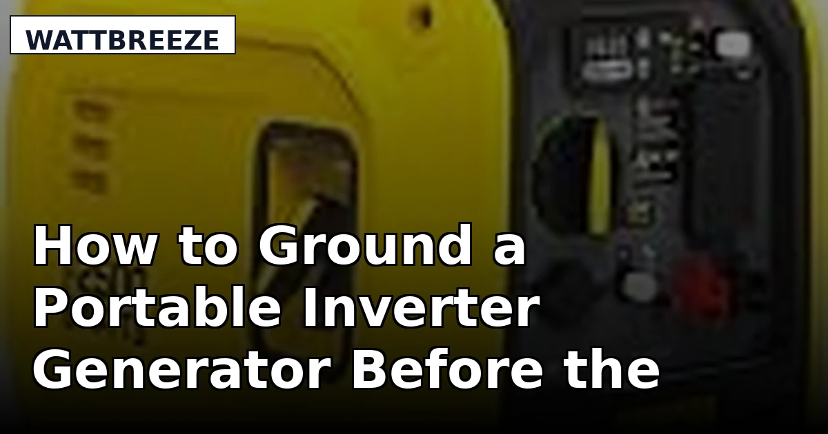 How to Ground a Portable Inverter Generator Before the Next Outage