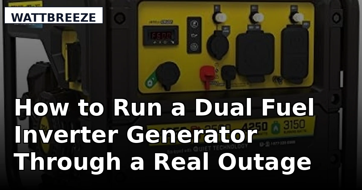 How to Run a Dual Fuel Inverter Generator Through a Real Outage