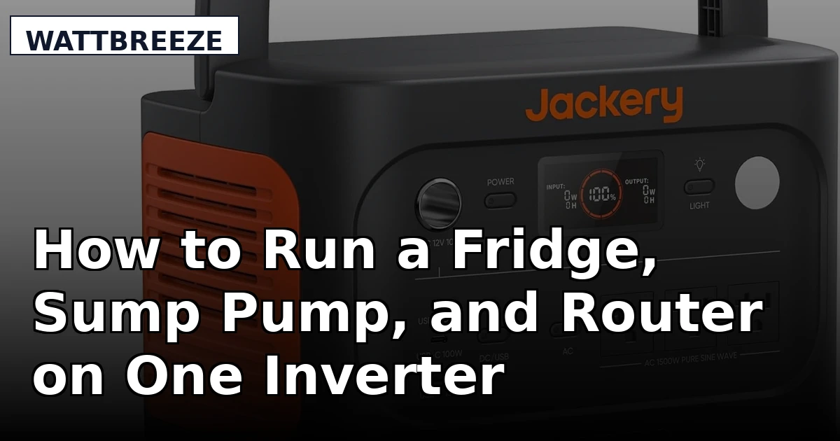 How to Run a Fridge, Sump Pump, and Router on One Inverter Generator