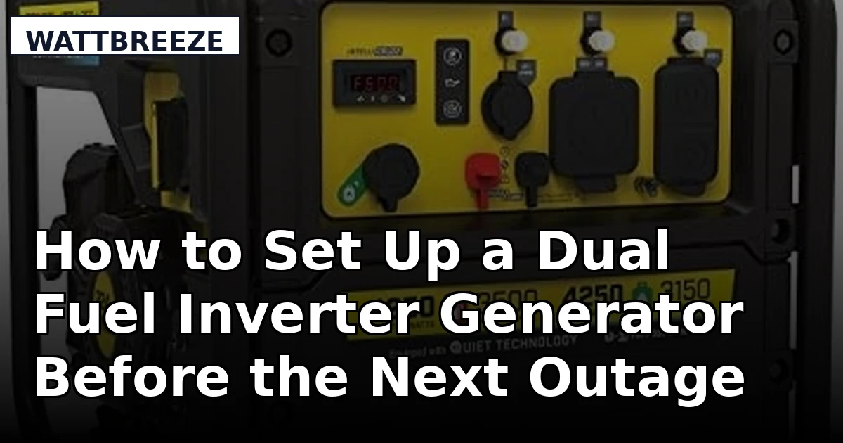 How to Set Up a Dual Fuel Inverter Generator Before the Next Outage