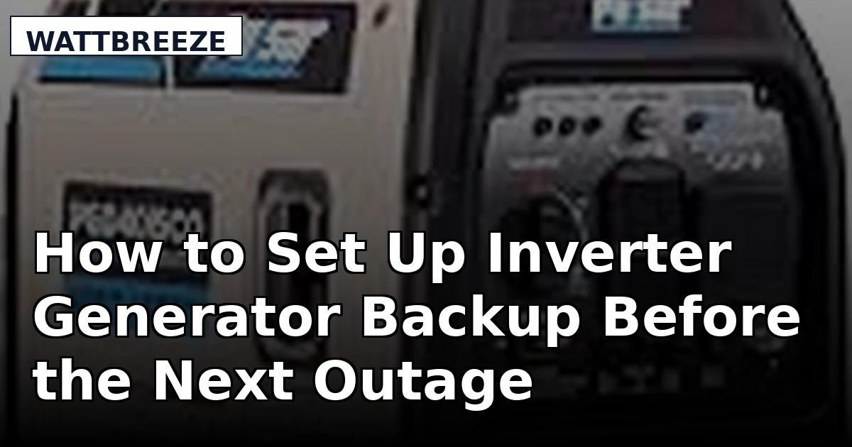 How to Set Up Inverter Generator Backup Before the Next Outage