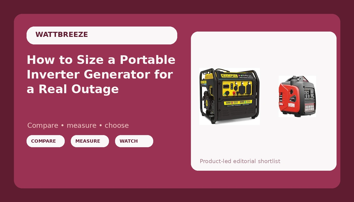 How to Size a Portable Inverter Generator for a Real Outage