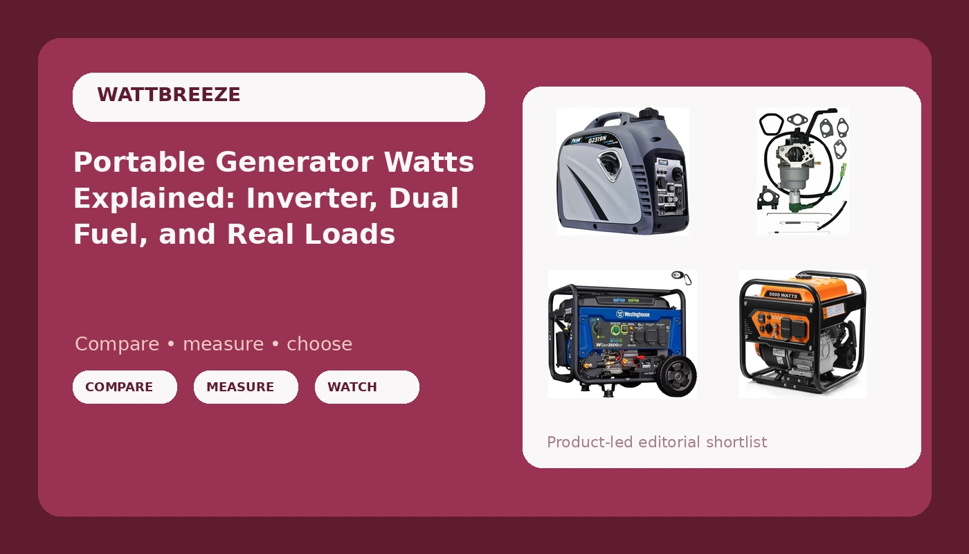 Portable Generator Watts Explained: Inverter, Dual Fuel, and Real Loads