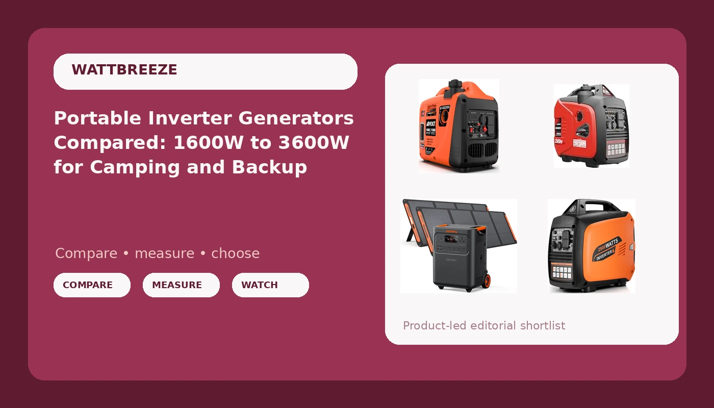 Portable Inverter Generators Compared: 1600W to 3600W for Camping and Backup