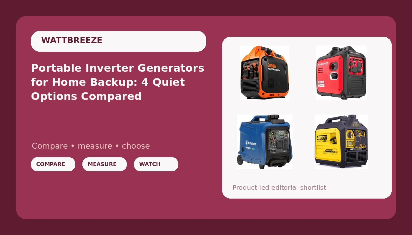 Portable Inverter Generators for Home Backup: 4 Quiet Options Compared