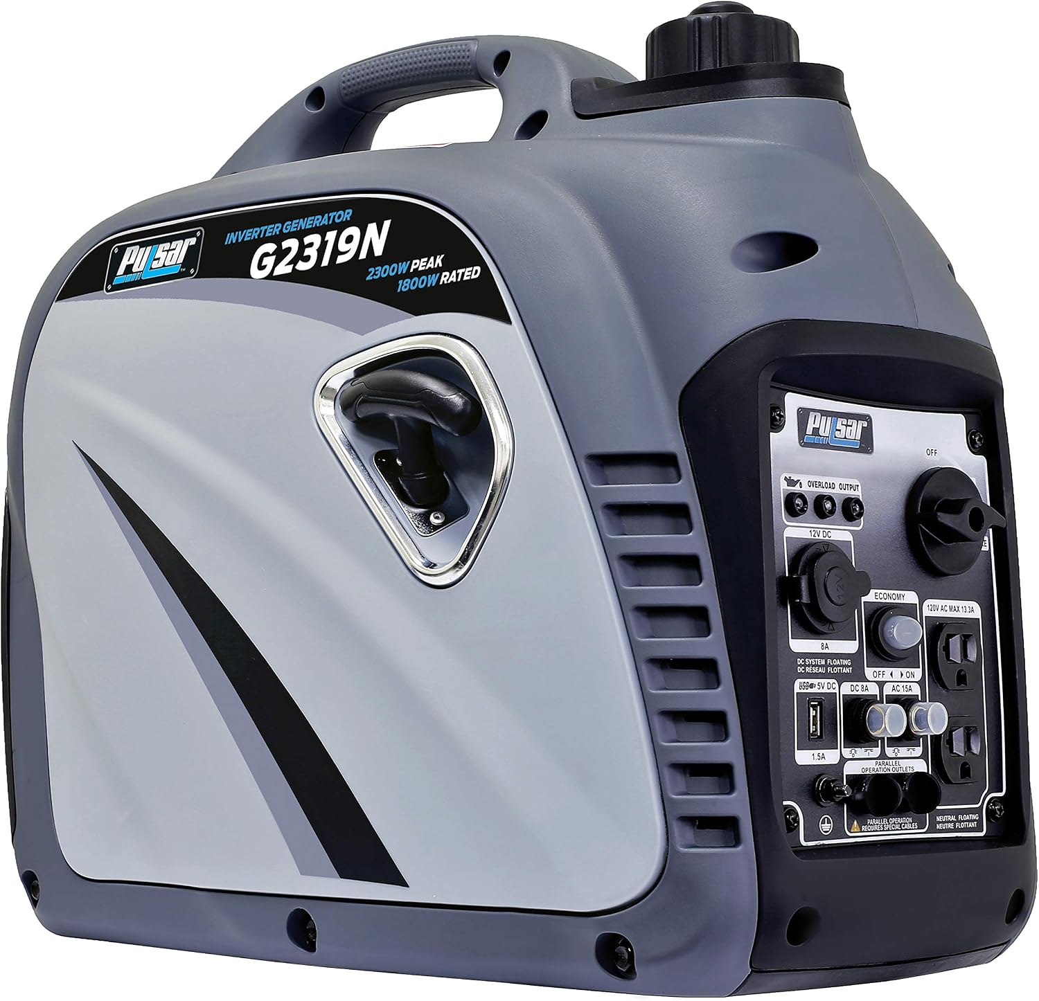 Pulsar 2,300W Portable Gas-Powered Quiet Inverter Generator With USB Outlet &amp; Parallel Capability, Carb Compliant, G2319N