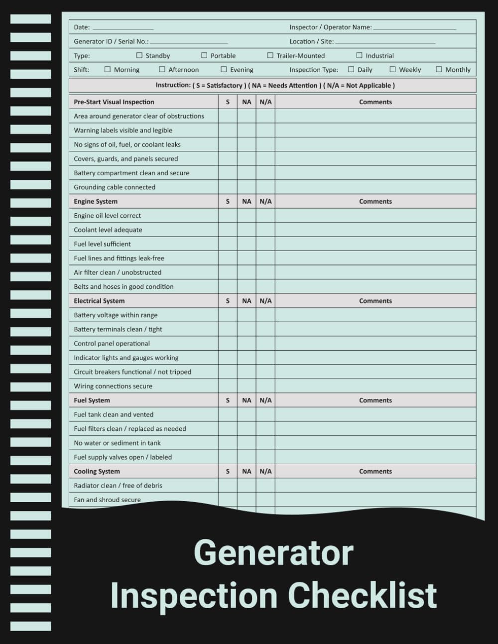 Generator Inspection Checklist (B0GSVPD695)