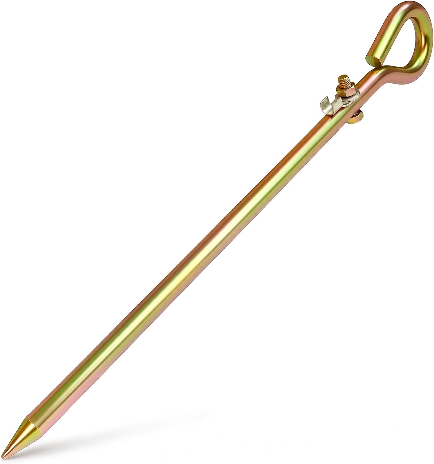 Portable Grounding Rod, 17.5" Solid Steel Ground Rod for Electric Fence, Earthing, Antenna, Portable Generators, Solar Panel, Ham Radio & Pool Equipment