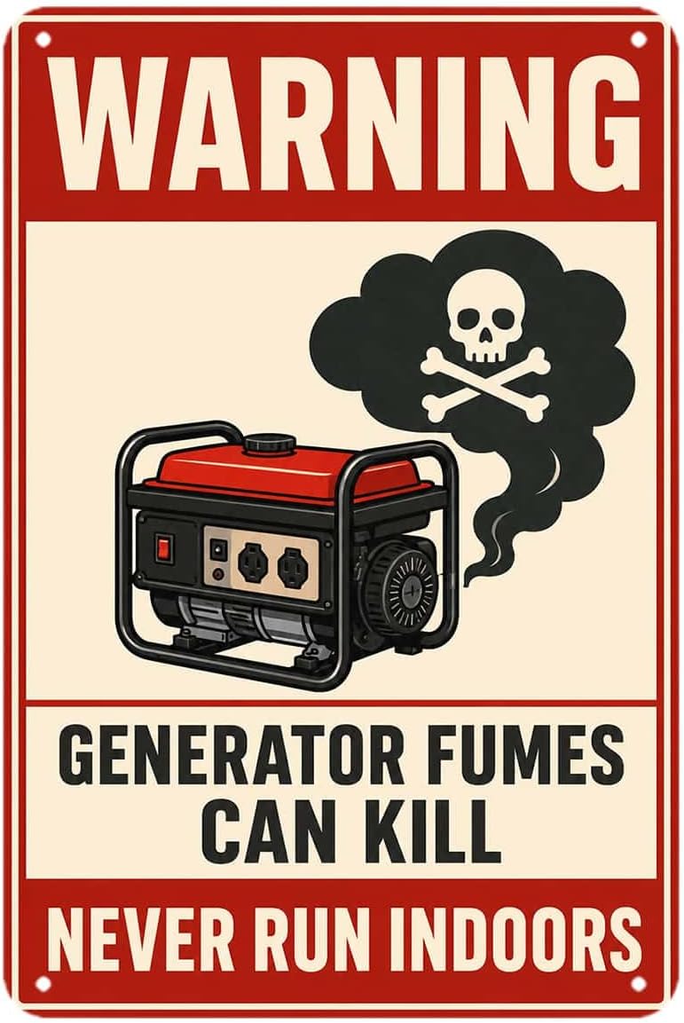 Warning Generator Safety Sign Vintage (B0H74LTBTP)